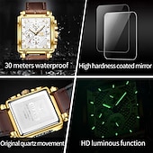 economico Orologi al quarzo-Orologio al quarzo OLEVS da uomo creativo sportivo outdoor moda luminoso calendario cronografo impermeabile in pelle