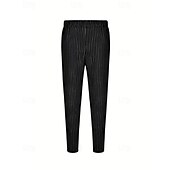 baratos calça casual-Homens Calças Calça verão Calça casual Bolsos Com Cordão Cintura elástica Listra Conforto Trabalho O negócio Diário Moda Estilo Clássico Preto Azul Real Micro-Elástica