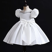 cheap Party Dresses-Toddler Girls&#039; Party Dress Sequin Short Sleeve Performance Mesh Cute Princess Polyester Above Knee Sheath Dress Tulle Dress Summer Spring Fall 3-7 Years Silver Black White
