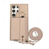 baratos Capa Samsung-telefone Capinha Para Samsung Galaxy S24 Ultra Plus S23 Ultra Plus S22 Plus Ultra S25 Ultra Capa traseira Com Suporte com pulseira Slot para cartão Retro TPU Metal Couro PU