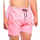 baratos Calções Estilo Casual-Homens Bermuda de Surf Shorts de Natação Calção Justo de Natação Calção Com Cordão Cintura elástica Tecido Conforto Secagem Rápida Curto Feriado Praia Final de semana Moda Casual Branco Rosa