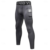 cheap Men&#039;s Shorts, Tights &amp; Pants-Men&#039;s Compression Pants Running Tights Leggings with Phone Pocket Base Layer Athletic Winter Spandex Breathable Quick Dry Sweat wicking Power Flex Fitness Gym Workout Running Skinny Sportswear