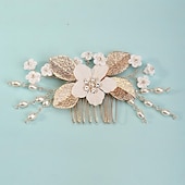 cheap Headpieces-Hair Combs Headdress Imitation Pearl Rhinestone Wedding Cocktail Luxury Retro With Rhinestone Faux Pearl Headpiece Headwear