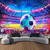 billiga Semestertapeter-uefa euro 2024 blacklight gobeläng uv reaktivt sken i mörkret majestätisk stadion fotboll trippy dimmigt hängande gobeläng väggkonst väggmålning för vardagsrummet sovrum