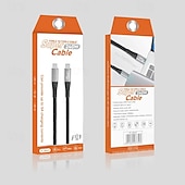 Недорогие Кабели для мобильных телефонов-1 упаковка Кабель USB 3.0 100 Вт 3,3 фута USB-C на USB-C 6 A Кабель для зарядки Быстрая зарядка Высокая скорость передачи данных нейлон плетеный Прямой угол Прочный Назначение Macbook iPad Samsung