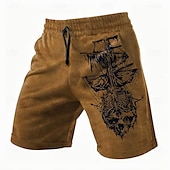 cheap Men&#039;s 3D Sweat Shorts-Men&#039;s Nautical Sailboat Shorts Summer Shorts Casual Shorts Mid Waist Streetwear Hawaiian Retro Vintage Casual Daily Holiday Pocket Drawstring Elastic Waist Designer Clothing Apparel