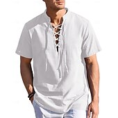 economico Medievali-Medievale Rinascimento 17° secolo Blusa / Camicia Pirata Guerriero Vichinghi Costume Per uomo Halloween Carnevale Mascherata Performance Abbigliamento Quotidiano LARP Adulti Camicia