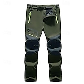 cheap Bottoms-Men&#039;s Fleece Lined Pants Waterproof Hiking Pants Trousers Softshell Pants Winter Outdoor Thermal Warm Windproof Breathable Elastic Waist Fleece Bottoms Army Navy Grey Black Hunting Fishing Skiing