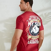  T-Shirt grafica da uomo papà 'Dio mi ha reso un uomo migliore con mio figlio mia figlia il mio angelo' manica corta famiglia T-Shirt