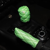 ieftine Husă Volan-fyautoper flash set de frâne de mână matlasate cu aur, asemănător unui diamant, set de viteze, set de mânere cu cap circular din două piese