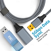 お買い得  スマホケーブル-ナイロン編組 USB 3.0 オス - メス 高速伝送データ ケーブル コンピューター ハード ドライブ カメラ プリンター 延長ケーブル