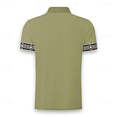  Herren Stammes Poloshirts Golfshirt Kurzarm Polo-Shirts Hemden mit Kragen Urlaubskleidung Party-Outfits Knöpfe 3D-Druck Sommer Frühling Blau Grün Khaki