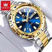 levne Quartz hodinky-OLEVS Muži Křemenný Módní Obchodní Wristwatch Svítící Kalendář Datum týden VODĚODOLNÝ Ocel Hodinky