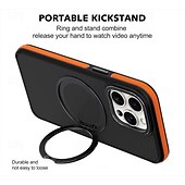 cheap iPhone Cases-Phone Case For iPhone 16 iPhone 15 Pro Max Plus iPhone 14 13 12 11 Pro Max Plus Back Cover With Magsafe with Stand Holder Support Wireless Charging Matte Frosted Retro TPU PC Metal