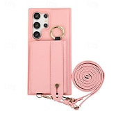baratos Capa Samsung-telefone Capinha Para Samsung Galaxy S24 Ultra Plus S23 Ultra Plus S22 Plus Ultra S25 Ultra Capa traseira Com Suporte com pulseira Slot para cartão Retro TPU Metal Couro PU
