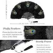 cheap Accessories and More-Retro Vintage Roaring 20s 1920s Feather Fan The Great Gatsby Flapper Girl Wedding Guest Feather Women&#039;s Halloween Carnival Masquerade Party / Evening Wedding Reception Bachelorette Party Adults More