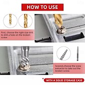 economico Strumenti ed accessori casa-Set di estrattori di viti da 11 pezzi e set di estrattori di viti con supporto universale per punte da trapano, set di punte da trapano metriche, set di estrattori per punte da trapano inverse per la rimozione di viti, bulloni e prigionieri rotti