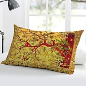 abordables style floral &amp; végétal-Housse de coussin décorative, 1 pièce, taie d&#039;oreiller douce pour coussin lombaire, pour chambre à coucher, salon, canapé, chaise, inspirée de William Morris