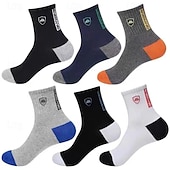 abordables calcetines de hombre-Hombre Paquete de 5 Paquetes múltiples Calcetín Calcetas Calcetines informales Arco Iris Color Plano Deporte Diario Vacaciones Básico Medio Primavera Otoño Moda Casual