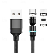 levne Kabely pro mobilní telefony-Vícenásobný nabíjecí kabel 0,5M (1.5Ft) 3,3 stop 6,6 stop USB A na Lightning / micro / USB C 2.4 A Nabíjecí kabel Rychlé nabíjení Nylonové pletené 3 v 1 Magnetické Pro Samsung Xiaomi Huawei Doplňky k