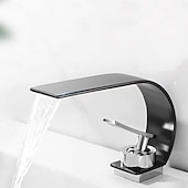 cheap Bathroom Sink Faucets-Bathroom Sink Faucet - Waterfall Electroplated Centerset Single Handle One HoleBath Taps