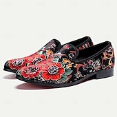 abordables Mocassins en cuir de qualité supérieure-Homme Mocassins et Slip On Maillots de bain Cuir Daim Confortable Antidérapantes Mocassins Noir / Rouge
