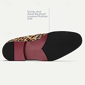 cheap Premium Leather Loafers-Men&#039;s Loafers &amp; Slip-Ons Print Shoes Dress Loafers Leather Italian Full-Grain Cowhide Comfortable Slip Resistant Loafer Yellow-Brown