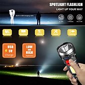 cheap Camping Lights-Super Birght USB Torch LED Flashlight 4 Modes LED Tactical Flashlight- High Lumens, Camping and Hiking Flashlight for Outdoor and Indoor Use