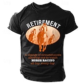 cheap Men&#039;s Graphic T Shirt-Men&#039;s Letter Horse Racing T Shirt Tee Top 100% Cotton Short Sleeve Graphic Shirt Black Army Green Dark Blue Comfortable Tee Street Sports Outdoor Fashion Designer Clothing