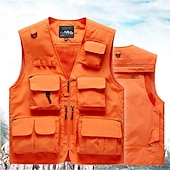 preiswerte Westen-Herren Anglerweste Weste für Wanderer Ärmellos Oberbekleidung Außen Wasserdicht Atmungsaktiv Schnelltrocknend Tasche Polyester Dunkelgrau Schwarz Armeegrün Camping / Wandern / Höhlenforschung
