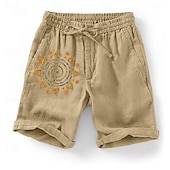 cheap Classic-Men&#039;s Graphic Sun Shorts Summer Shorts Casual Shorts Mid Waist Streetwear Designer Ethnic Style Casual Daily Holiday Pocket Drawstring Elastic Waist Designer Clothing Apparel