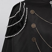 baratos Capa &amp; Capa-Retro Vintage Punk e gótico Medieval Traje Cosplay Capa Vampiros Vikings Fantasia Homens Real Steampunk Dia Das Bruxas Carnaval Baile de Máscaras Festa / Noite Adulto Capa