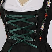 levne Dirndl-Oktoberfest Šaty Dámské šaty Trachtenkleader Služka Bavorský němčina Mnichov Louky Dámské Tradiční Styl Tkanina Halenka Šaty Zástěra
