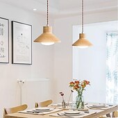 ieftine Lumini insulare-LED pandantiv 20cm 1 lumină alb cald metal finisaje vopsit lemn bec inclus stil modern sufragerie dormitor pandantiv lanternă design 110-240v