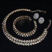 levne Sady šperků-Svatební šperky Soupravy 3 Umělé diamanty 1 x náhrdelník 1 x náramek Náušnice Dámské Elegantní Sladký Půvab Klasika láska Drahocenný Sada šperků Pro Svatební Dar