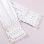 preiswerte Oberteile-Retro Vintage Mittelalterlich Renaissance Bluse / Hemd Pirat Prinzessin Einfarbig Damen Seeräuber königlich Steampunk Halloween Karneval Maskerade Alltagstauglich Erwachsene Hemd