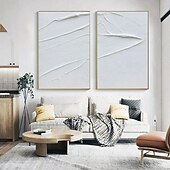 preiswerte Abstrakte Gemälde-handgemaltes Pattle Knife weißes Ölgemälde handgemachtes strukturiertes Kunstwerk Gemälde Leinwand Kunst weiße abstrakte Kunst Szene Gemälde moderne Malerei für Wohnzimmer Wanddekoration