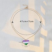 baratos Parada do Orgulho de dezembro-Colar com pingente em forma de arco-íris da lua do orgulho, moda personalizada, simples, homossexual, camada única, colar