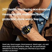 cheap Smart Wristbands-696 E800 Smart Watch 1.49 inch Smart Band Fitness Bracelet Bluetooth ECG+PPG Temperature Monitoring Pedometer Compatible with Android iOS Men Hands-Free Calls Message Reminder IP 67 46mm Watch Case