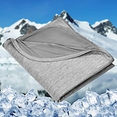 baratos Coleção de elite-cobertor de resfriamento de verão, cobertor de resfriamento confortável e respirável, cobertor macio para escritório em casa, roupa de cama confortável, acessórios de quarto presente para o verão, presentes para homens 82% viscose derivada de bambu