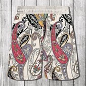 cheap Retro Vintage &amp; Ethic-Men&#039;s Paisley Flower / Floral Swim Trunks Swim Shorts Board Shorts Mid Waist Fashion Streetwear Designer Casual Daily Holiday Pocket Drawstring Elastic Waist Designer Clothing Apparel