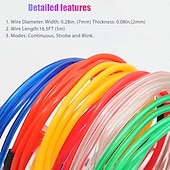 זול מוצרים עם חיבור לחשמל-5m אורות מחרוזת 0 leds el 1pc לבן אדום כחול עמיד למים חוט ניאון דבק עצמי