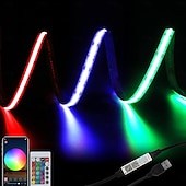 preiswerte COB-Streifenlichter-USB-RGB-COB-LED-Lichtstreifen 1–5 m, 5 V, intelligenter Verfärbungslichtstreifen, App-Steuerung, Musiksynchronisationslichtstreifen oder ausgestattet mit einem drahtlosen RF-Controller, geeignet für