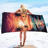economico set di asciugamani da spiaggia-telo mare oversize 100% microfibra 35&quot;x70&quot;, telo mare grande per adolescenti e adulti, asciugatura rapida, assorbente, morbido, versatile per viaggi, bagno e piscina, regalo per le vacanze 160x80 cm