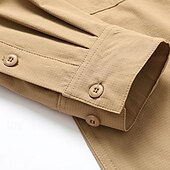cheap Men&#039;s Work Shirts-Men&#039;s Shirt Workwear Shirts Work Shirt Button Up Shirt Cargo Shirt Black khaki Army Green Gray Long Sleeve Plain Turndown Vacation Holiday Front Pocket Clothing Apparel Fashion Casual Comfortable