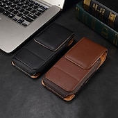 cheap Universal Phone Bags-Men Cellphone Loop Holster Case Belt Waist Bag Props PU Leather Purse Phone Wallet Vintage Belt Mobile Phone Protective Sheath