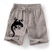 baratos Clássico-Homens Gráfico Animal Lagarto Calção Shorts de verão Shorts casuais Cintura Média Moda Roupa de rua Designer Casual Diário Feriado Com Cordão Bolsos Cintura elástica Designer Roupa
