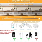 cheap COB Strip Lights-10m LED Strip Light COB Sets 3200 LEDs, COB 8mm Warm White Cold White Netual White LED Strip Light Holiday Linkable Self-adhesive with Power Supply Set 110V 220-240V 24 V
