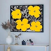 preiswerte Blumen-/Botanische Gemälde-handgemaltes Strukturgemälde auf Leinwand, handgemachtes Ölgemälde, gelbes Blumengemälde, Wandkunst, Gemälde, moderne Kunst, Schlafzimmer-Wanddekoration, Modekunst