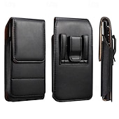 cheap Universal Phone Bags-Men Cellphone Loop Holster Case Belt Waist Bag Props PU Leather Purse Phone Wallet Vintage Belt Mobile Phone Protective Sheath